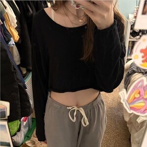 Brandy Melville Black Cropped Top